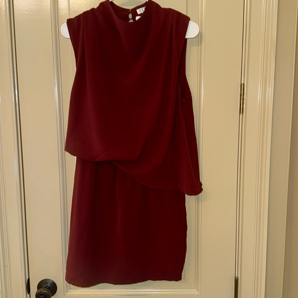 TCEC Burgundy/ bricky red asymmetrical dress - M